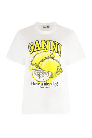 T-shirt in cotone con stampa-0