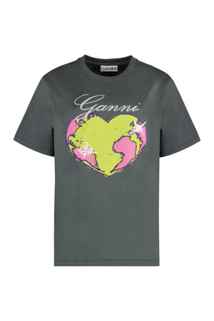 T-shirt in cotone con logo-0