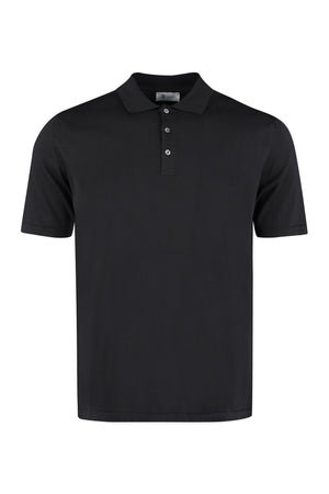 Cotton knit polo shirt-0