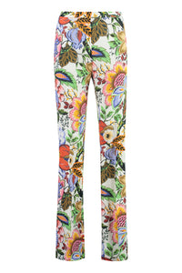 Printed wide-leg trousers