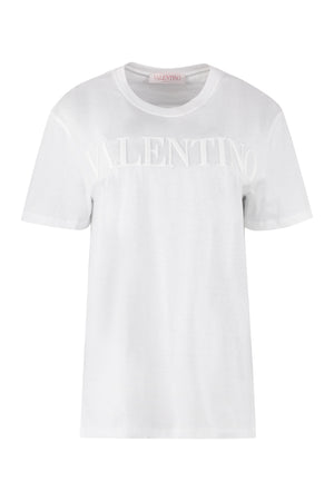 T-shirt in cotone con logo-0