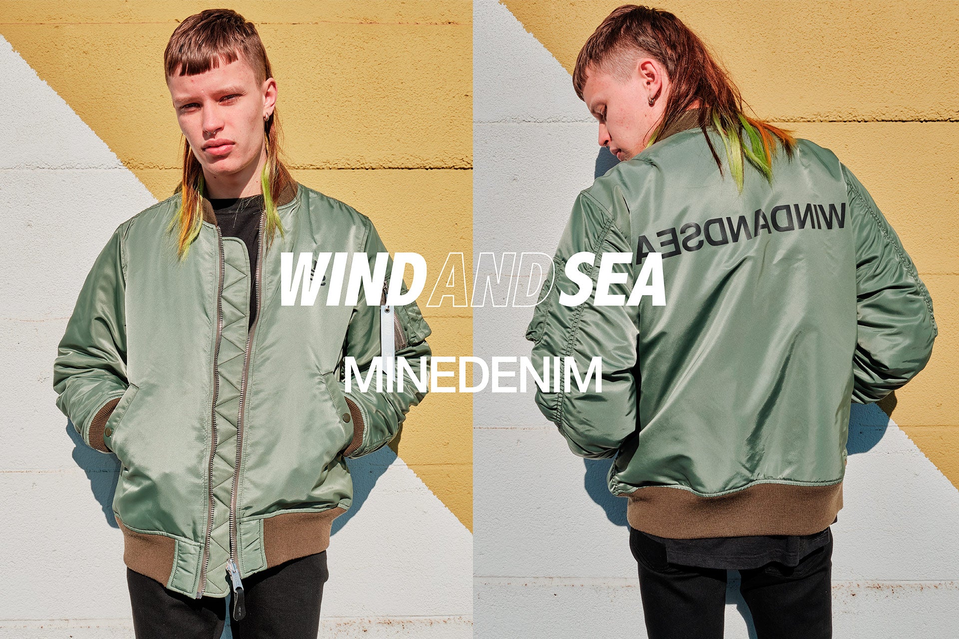 カラーオリーブWIND AND SEA (ウィンダンシー) × MINEDENIM MA-1