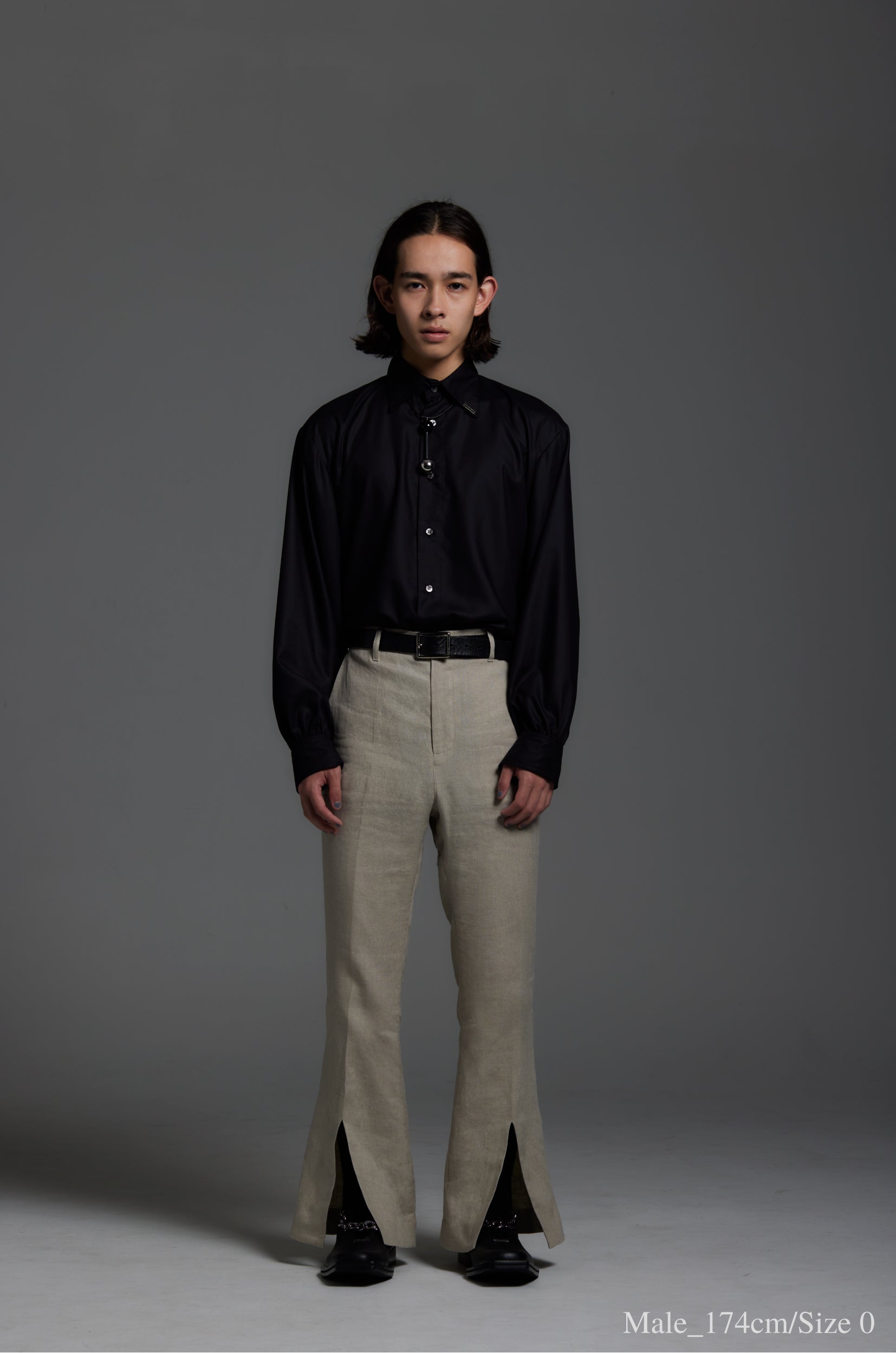 正規 MIKAGE SHIN SLIT FLARE PANTS / NAVY WAVE - その他