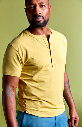 Henley Short Sleeve Royal Gold