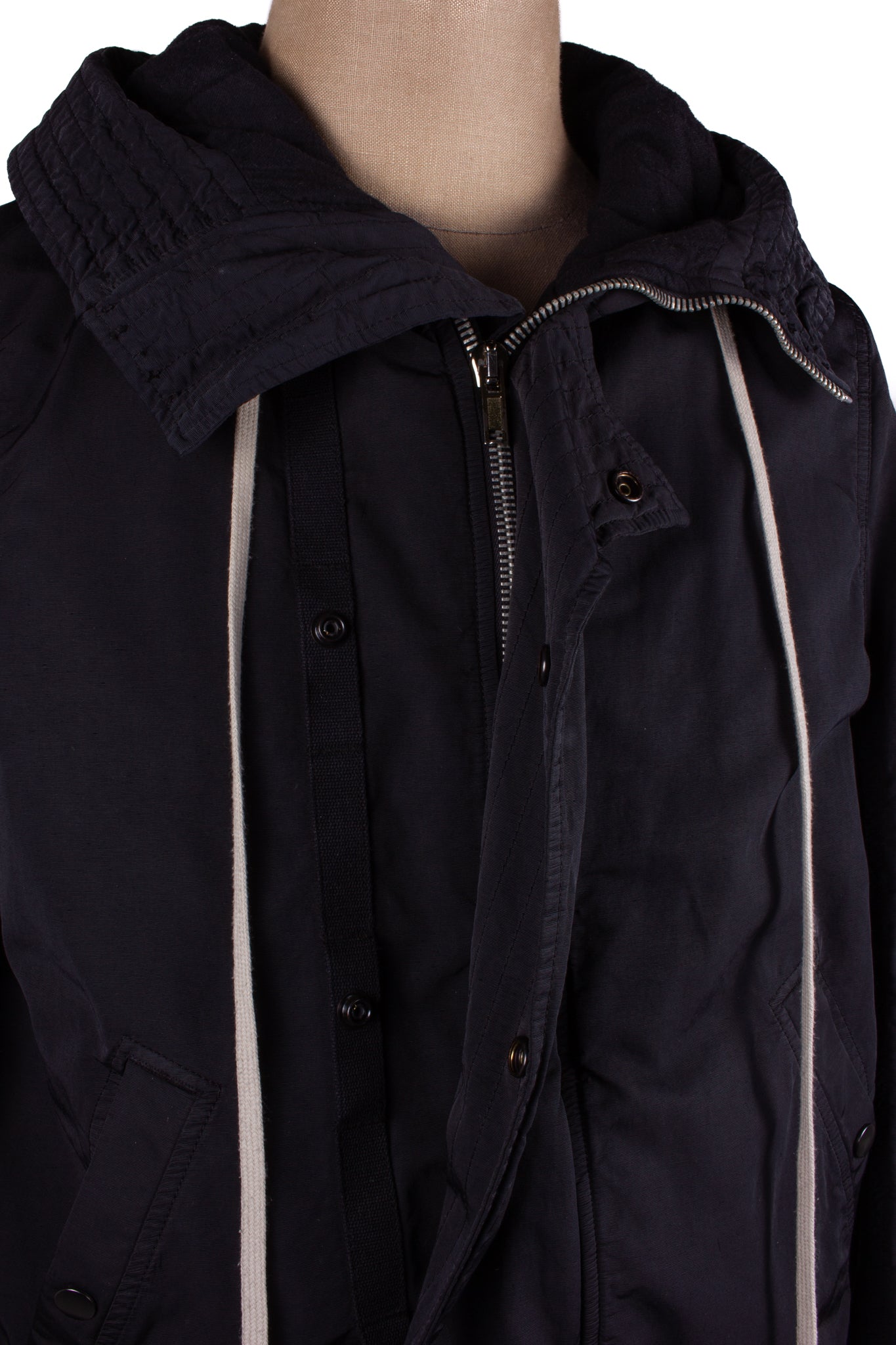 RICK OWENS DRKSHDW BLACK HOODED BOMBER JACKET