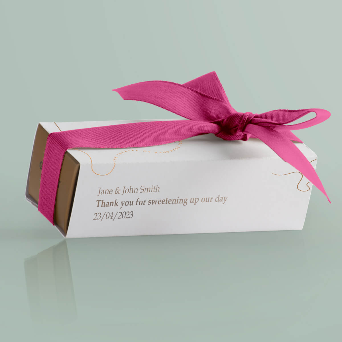 Wedding-Favour-Trio-Box-Ribbon-Cerise-Pink-On-Green.jpg__PID:59e04122-5bf0-409b-a4f2-4ab54636e1ba