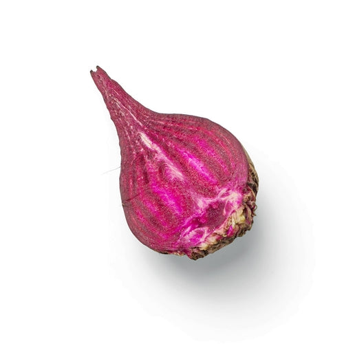 Red beet on white surface