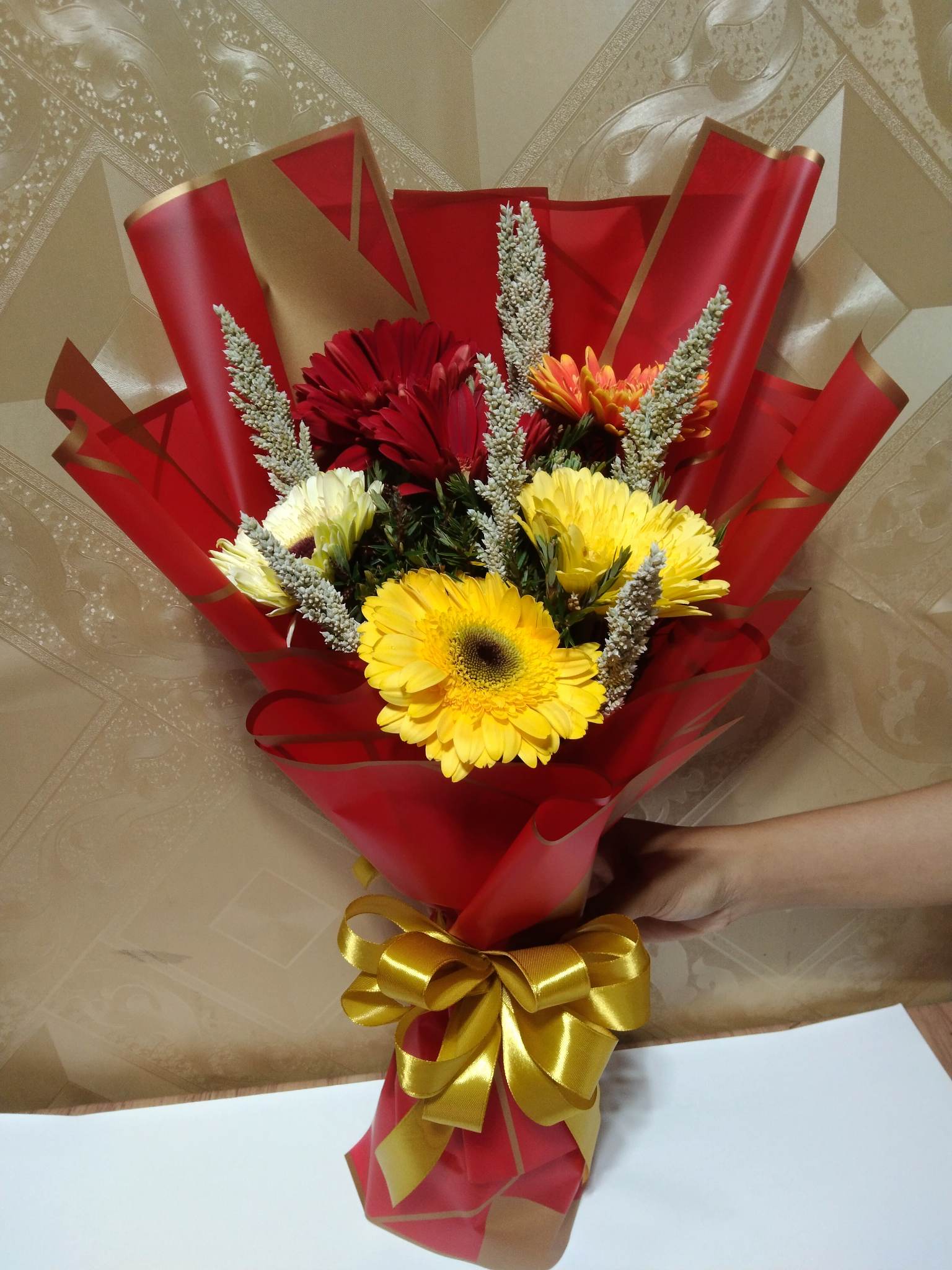 Red Yellow and Gerbera – Online Flower Express