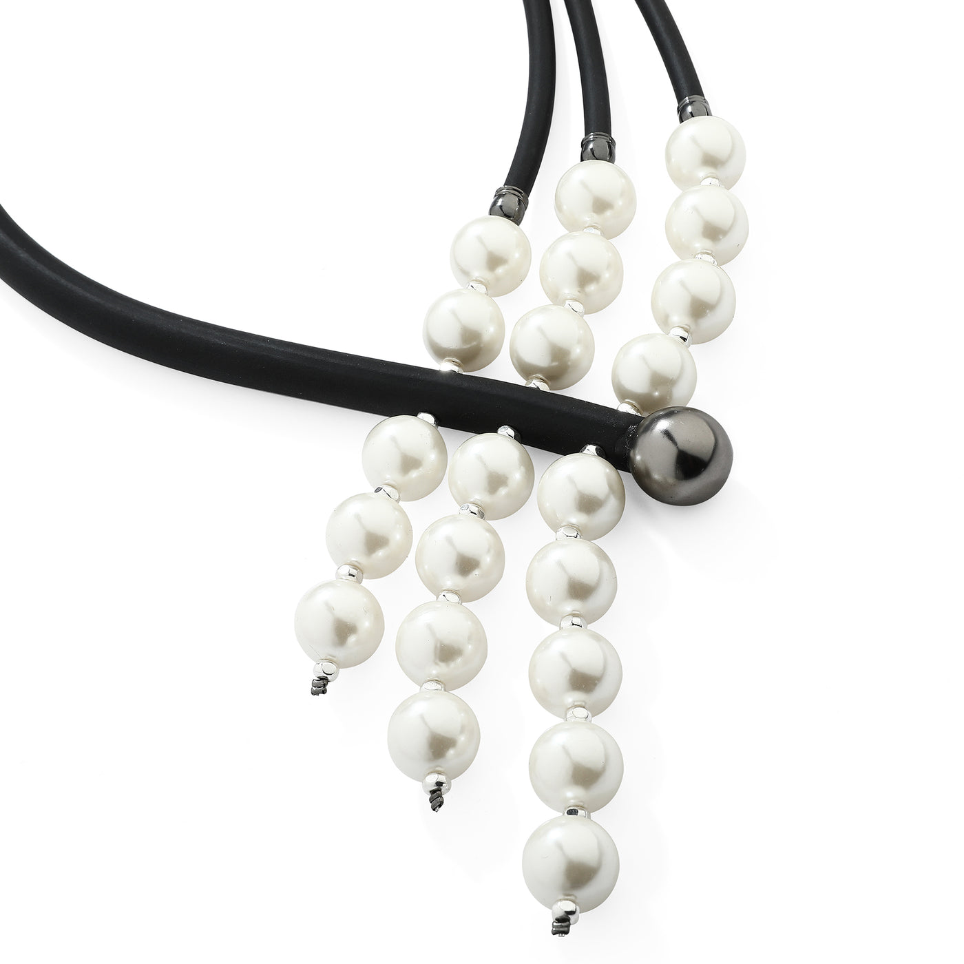 Three Pearls Row Necklace