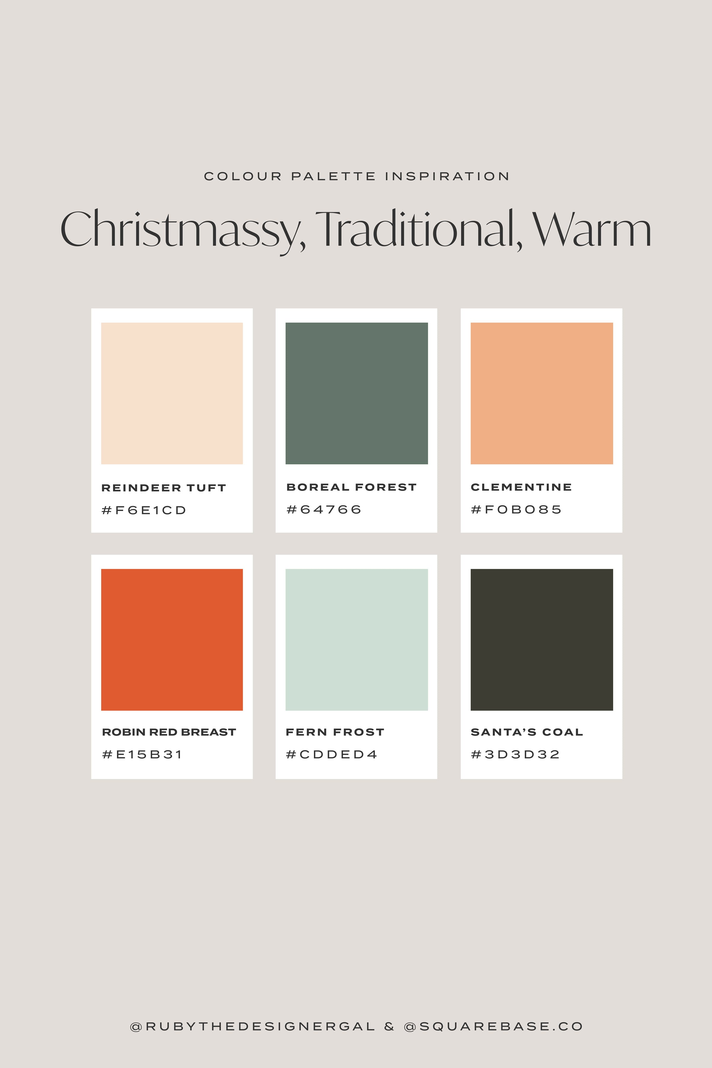 Christmassy Colour Palettes for Your Brand and Squarespace Website