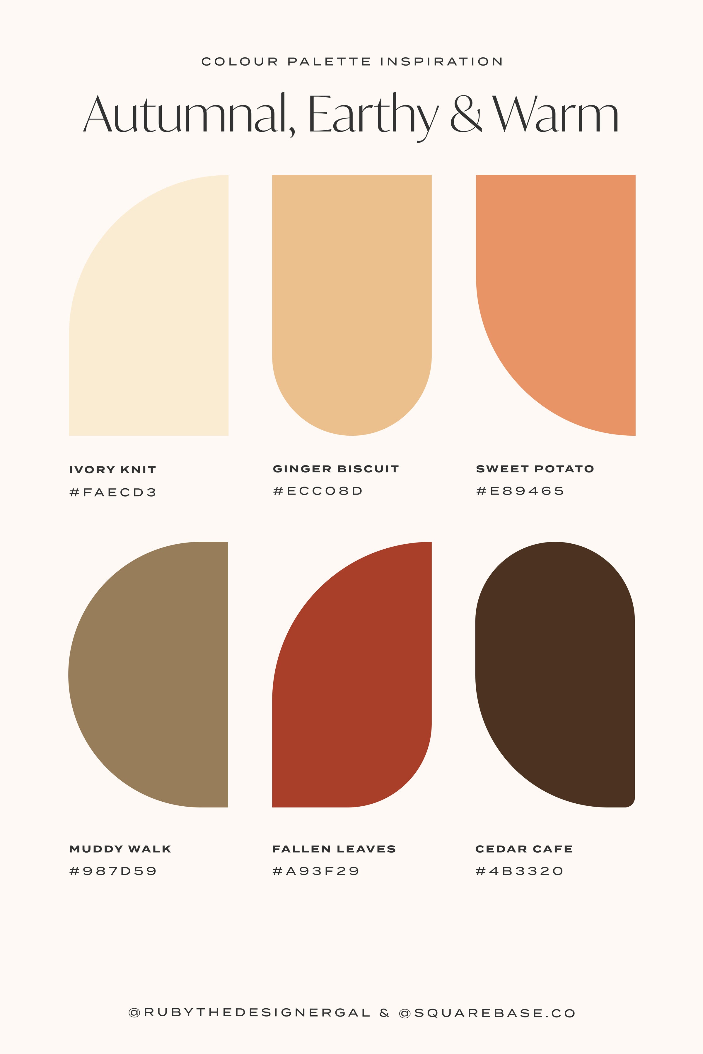 Autumnal Fall Colour Palettes for your Squarespace Brand and Website created by London Design Studio, Studio 77