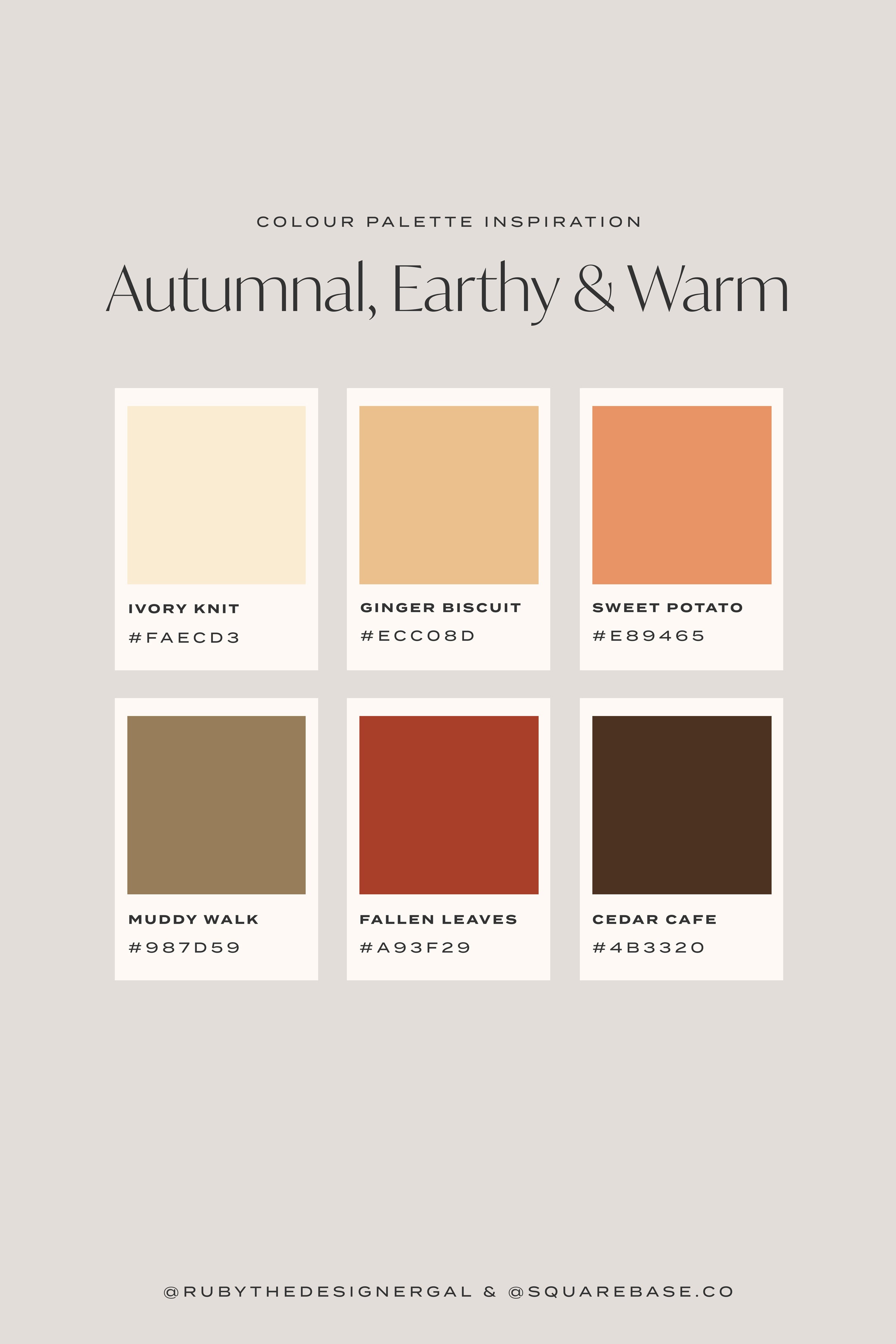 Autumnal Fall Colour Palettes for your Squarespace Brand and Website created by London Design Studio, Studio 77