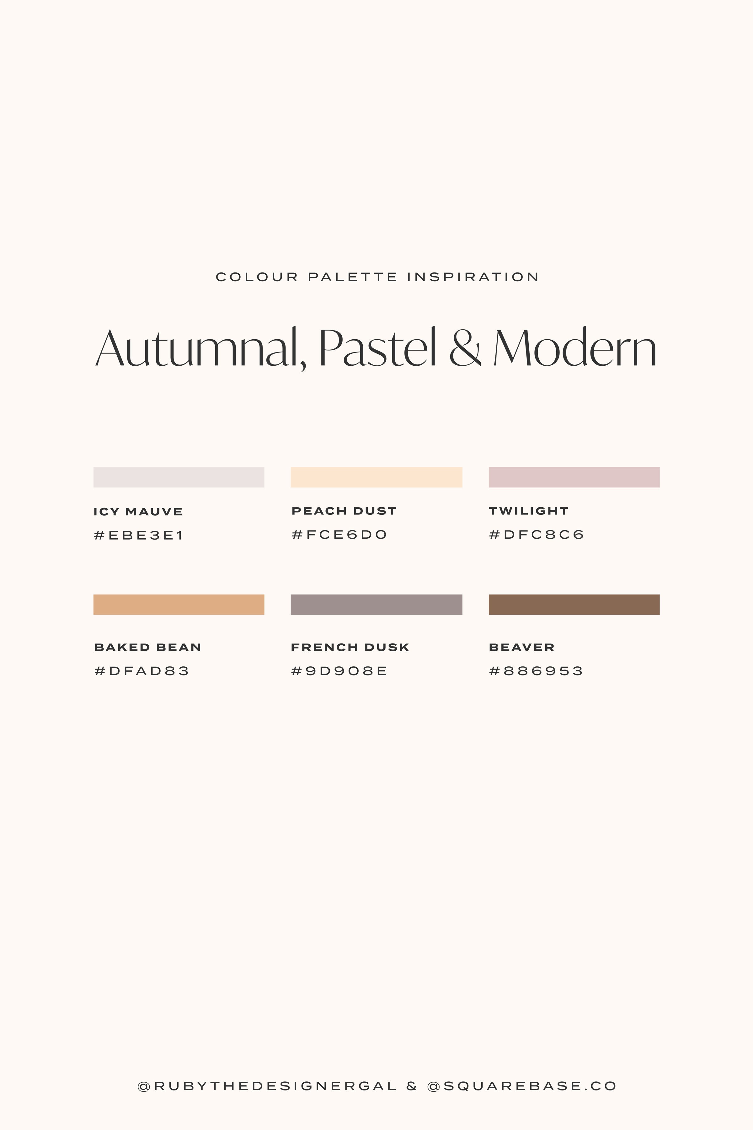 Autumnal Fall Colour Palettes for your Squarespace Brand and Website created by London Design Studio, Studio 77