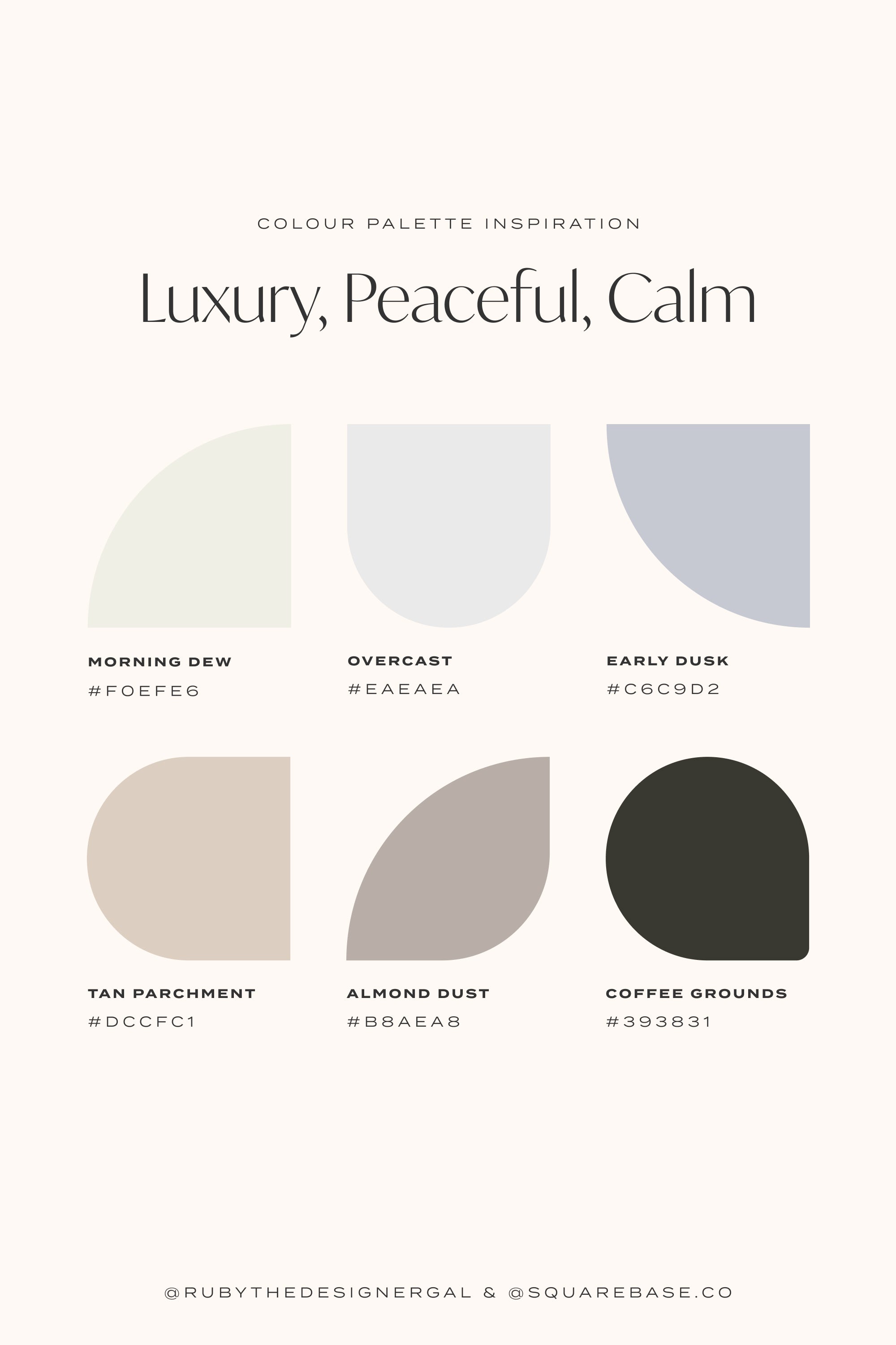 Luxury, Peaceful and Calm - Luxury Colour Palettes for Your Brand