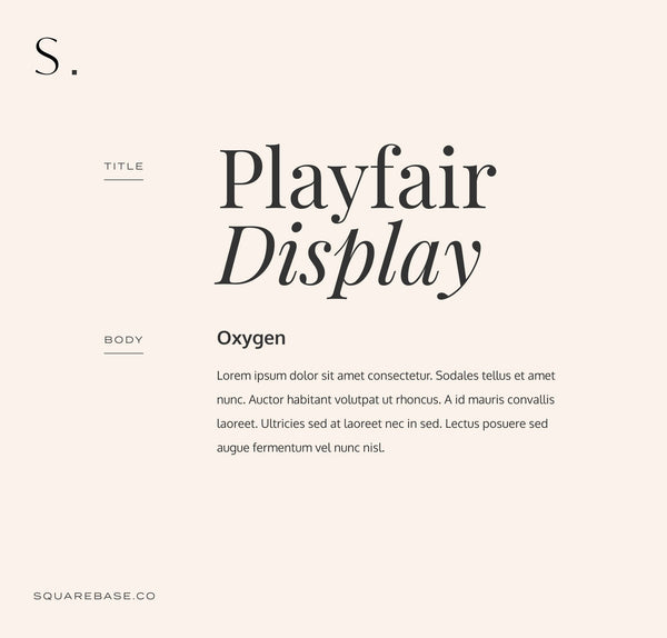 Squarespace Font Pairings for Luxury Brands | Playfair Display and Oxyen