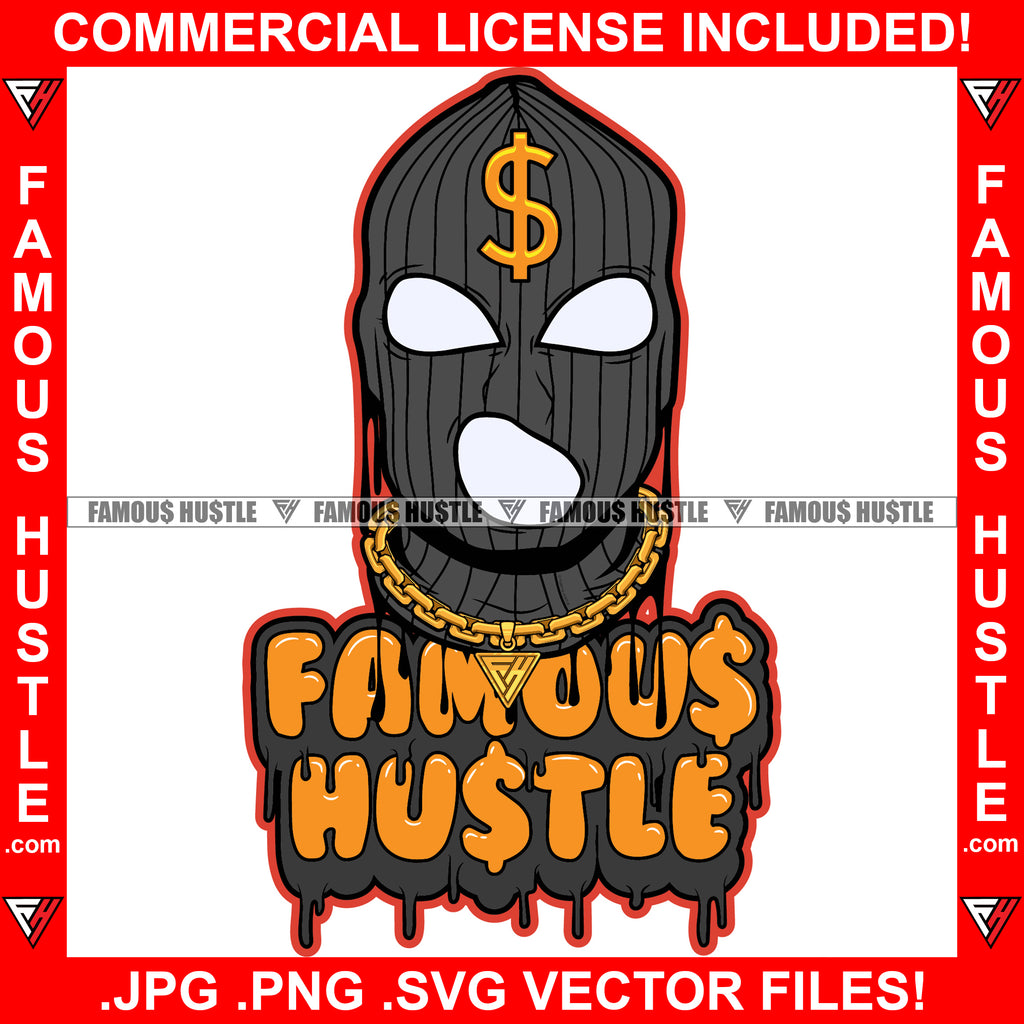 Famous Hustle Drip Gangster Black Ski Mask No Face Robber Burglar Hip ...