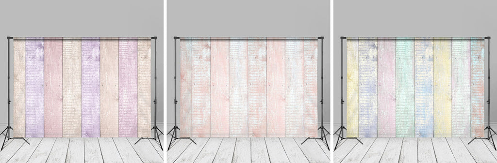 Pastel Pink Vertical Stripe Wood Portrait Backdrop - Aperturee