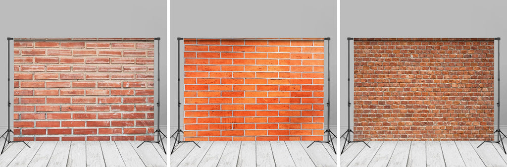 Orange Red Classic Brick Wall Photography Backdrop - Aperturee