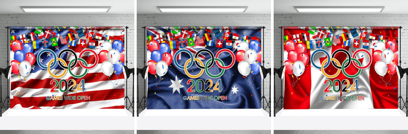 Australian Flag 2024 Olympic Games Sports Backdrop - Aperturee