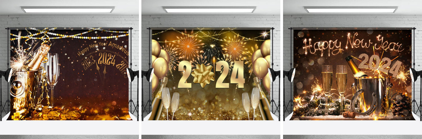 Aperturee Its Time For 2024 Champagne New Year Backdrop