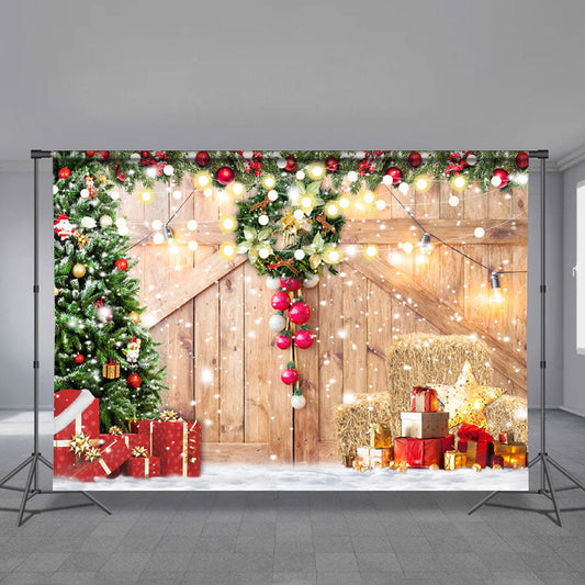 Lofaris Glitter Stars and Jingle-Bell Christmas Tree Backdrop | DIY Christmas Backdrop | Christmas Photo Backdrop | Winter Wonderland Backdrop