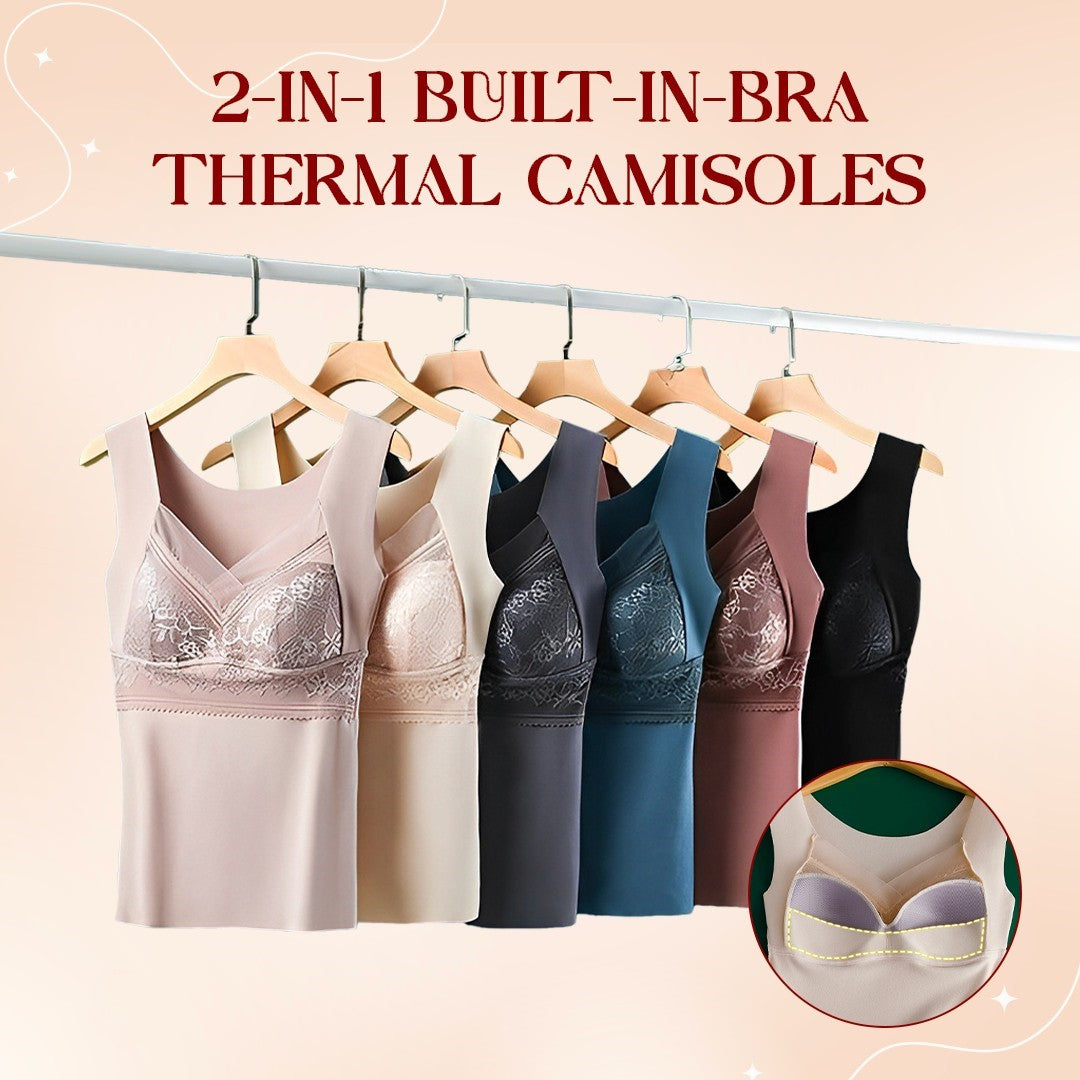 Bra For You® 🔥Last Day (BUY 1 GET 1 FREE) Women's 2-in-1 Built-in Bra Thermal  Camisoles - BRA FOR YOU®