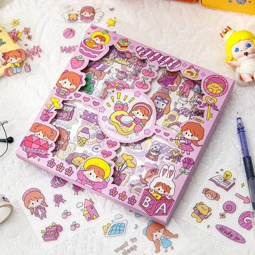 Cute Cartoon Theme Kawaii Stickers - 20 PET Sheets Cute Washi Stickers for  Project, Japanese Style Girls