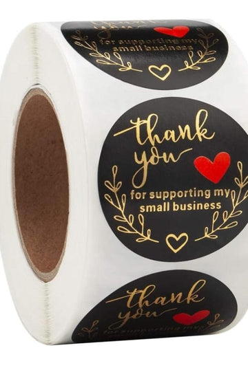 JUMBO ROLL) Thank you labels for your small business (500 Labels) 1in