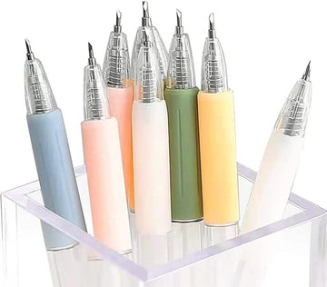 Metal Pencil Extender 15 Pcs Extender lengthening Tool Stainless Steel  Lengthener Drawing lengthener pens + Make up kit Pen Stationery Holder  Metal Pencil Holder