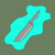 Doof Meat Brand - Doof Cut Icon. A knife glowing against a radiant blue background.