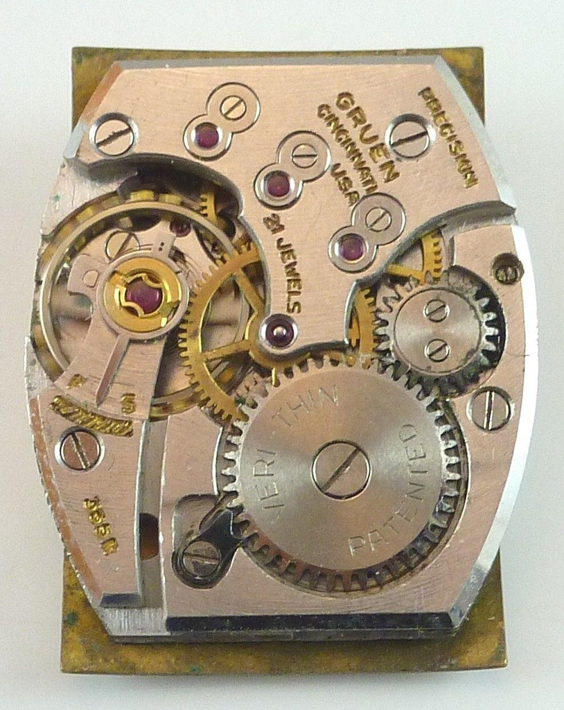 Movement made in Cincinnati Ohio USA by Gruen Watch Company in 1950