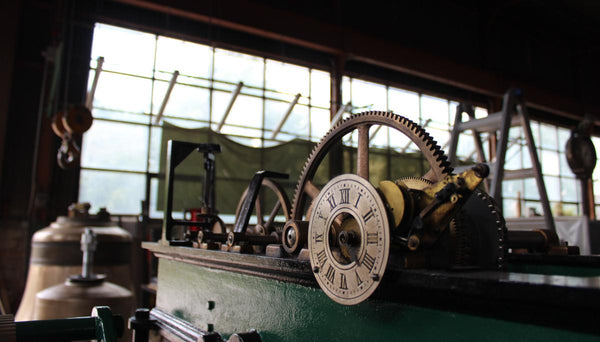 Union Terminal Clock being restored at Verdin Clock & Bell Co. in Cincinnati, Ohio. 