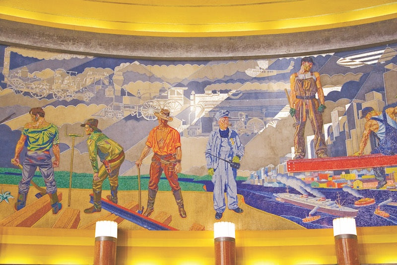 Tile Mosaics Adorning the Half Dome at Union Terminal Cincinnati