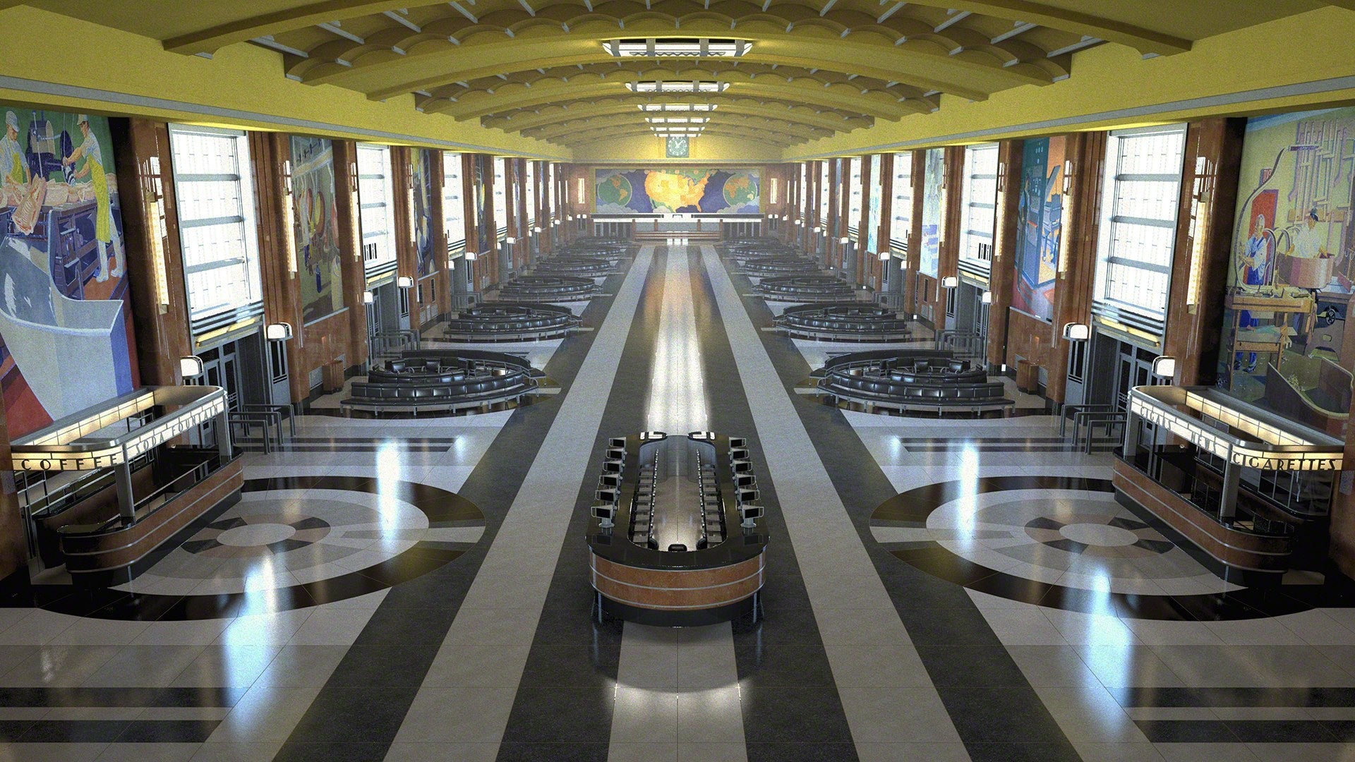 Union Terminal Concourse Colorized 
