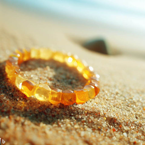 Citrine Bracelet on Beach Sand