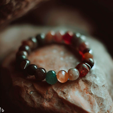 Beautiful Gemstone Bracelet on a Stone