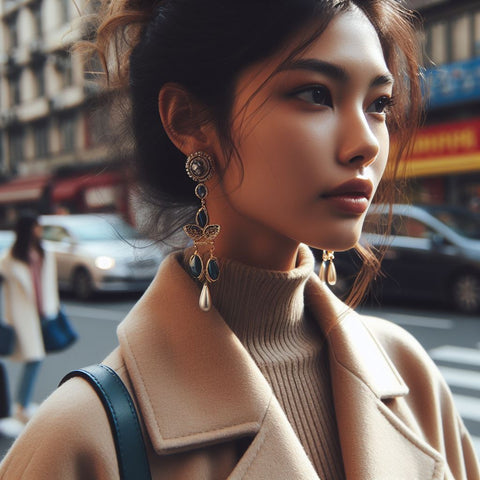 A Woman wearing a Stylish Earrings