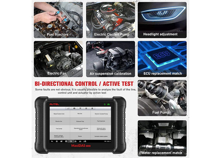 The Bi-Directional Control of the Autel DS808K can perform the advanced diagnostic