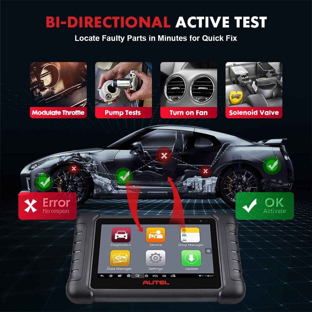 Autel scanner MaxiCOM MK808Z-TS is Bi-Directional Control tool