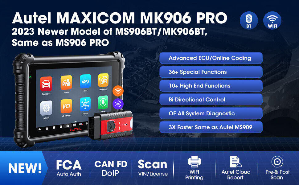 新商品発売中 Autel MaxiCOM MK 906 BT 2021 Newest Automotive Scanner Tool%Ecma%Bi-Directional  Control%Ecma%31 Special Services%Ecma%Bundle MaxiVideo MV 105 Dig 車、バイク、自転車 