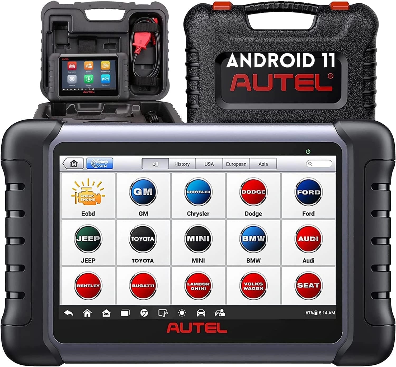 Autel Scanner MaxiCOM MK808Z OBD2 Car Diagnostic Scanner Tool with All System 25+ Service Functions, MK808 New Version