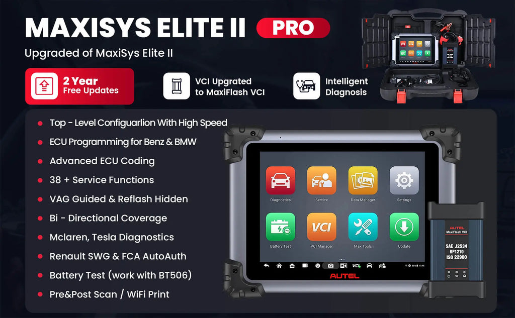 Autel Newest MaxiSys Elite 2 Pro Car Diganostic Tools with 2 Years Free Update Service
