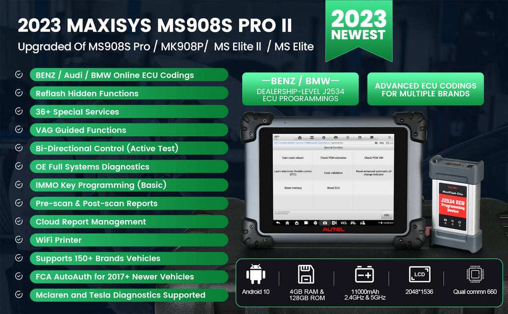 The Autel MS908S PRO II is equipped with the newest technology