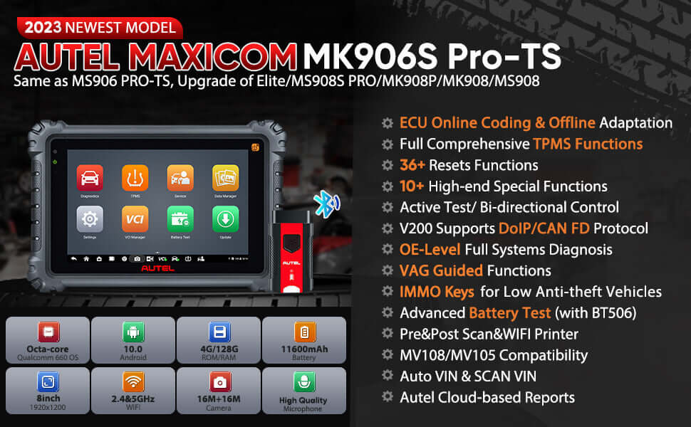 The features of Autel MaxiCOM MK906 Pro-ts car scanner