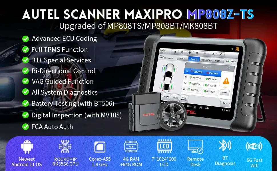 2 Years Update]Autel Scanner MaxiPRO MP808Z-TS All System Auto