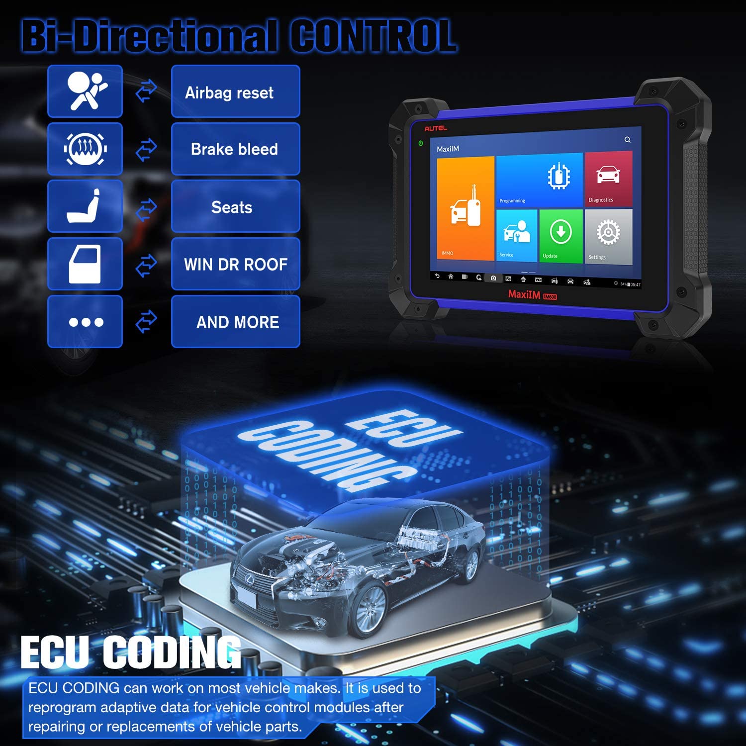 Autel MaxiIM IM608 Key Programming Tool ECU Coding Same as MS906BT,  Bi-Directional – Autel Global Store