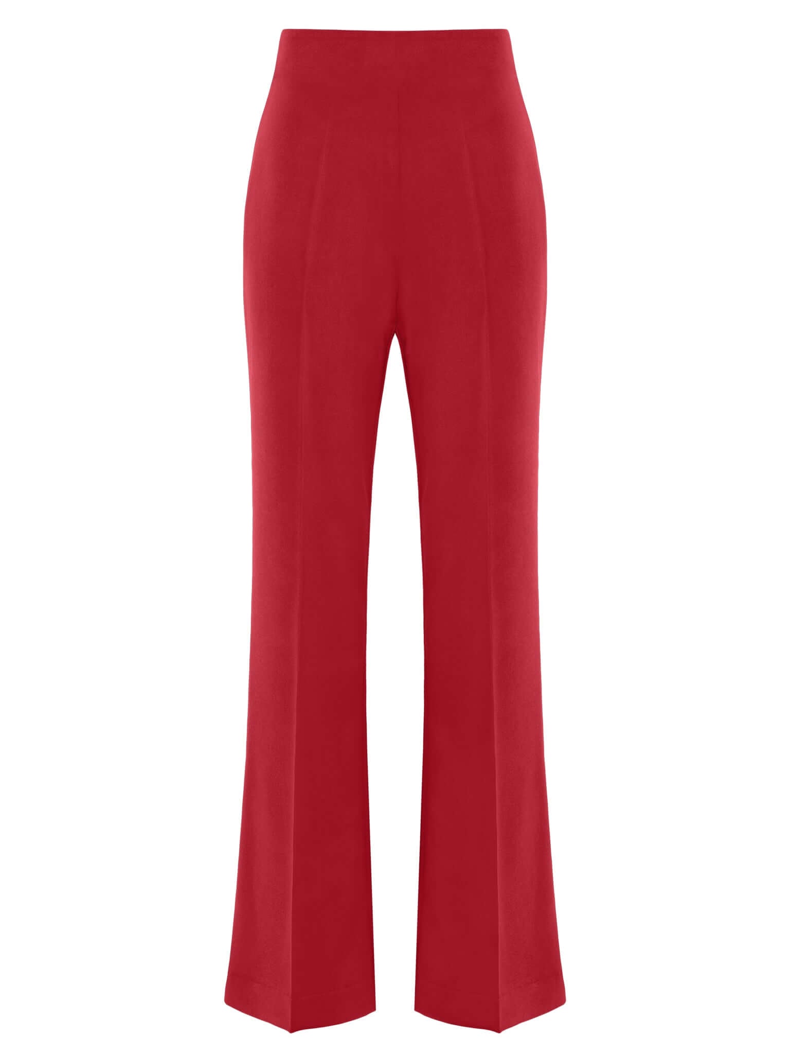 Fierce Red High-Waist Flared Trousers – Tia Dorraine