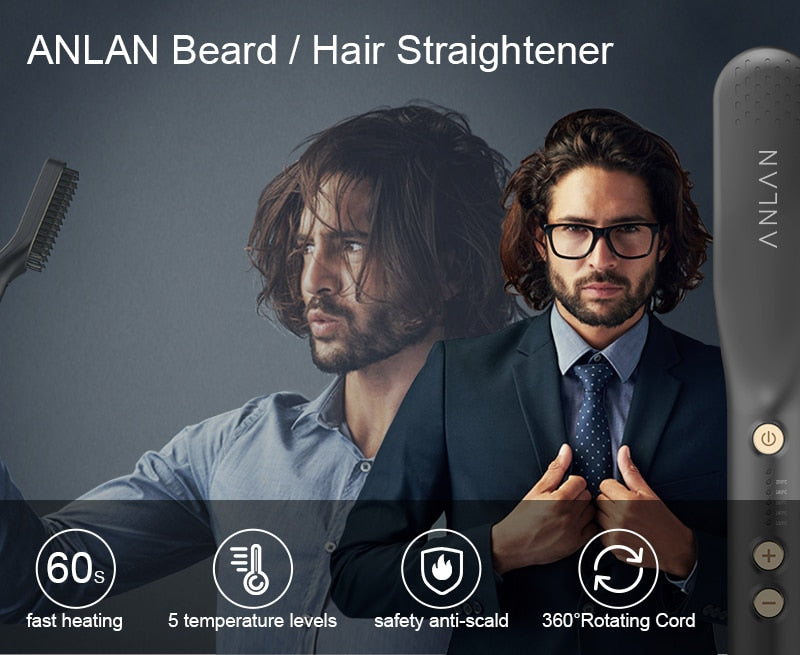 ANLAN Hair Comb Brush Beard Straightener Multifunctional