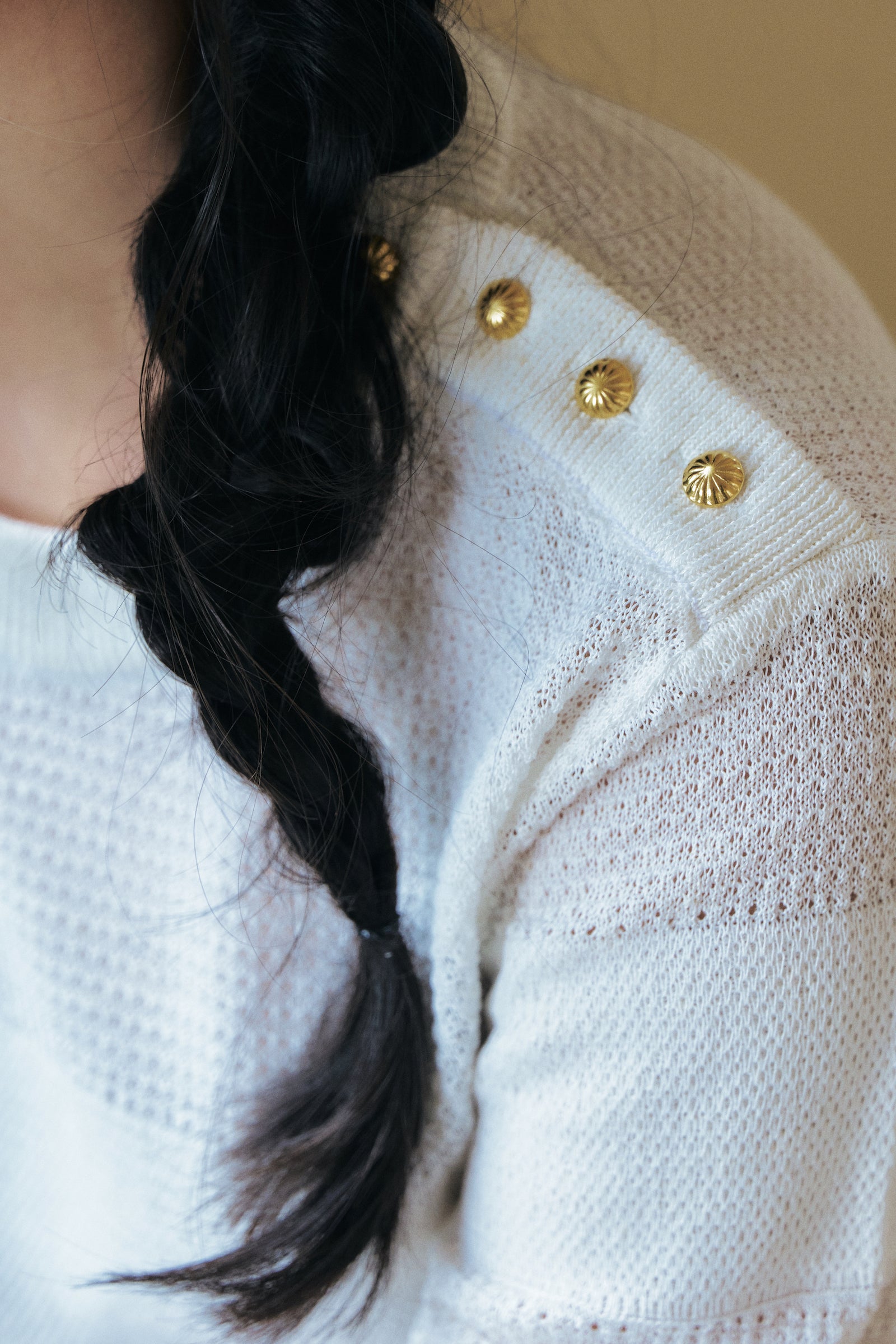 Linen Blend Summer Sweater, Ivory