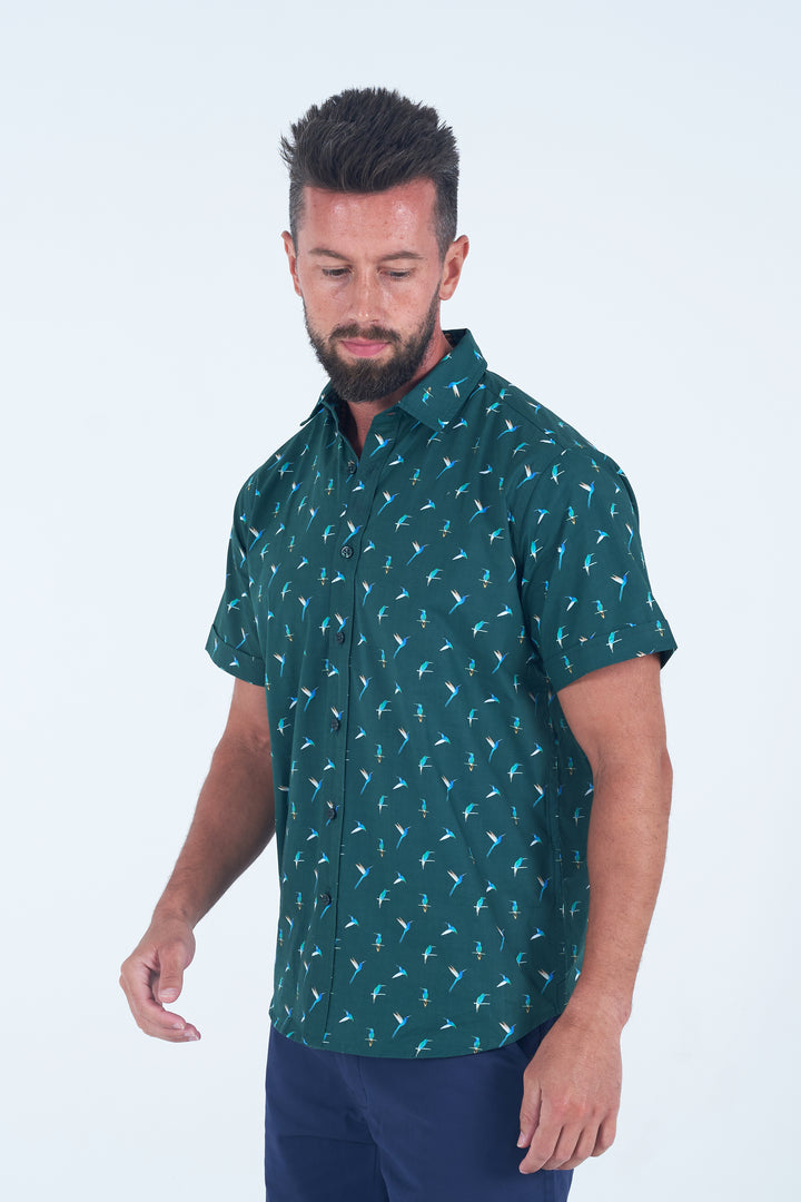 Macaw Forest Shirt by Orabelle Clothing